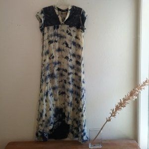 Tie Dye Embroidered Maxi Dress